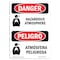 Signmission OSHA Danger Sign, 10" Height, Rigid Plastic, Hazardous Atmosphere Spanish, VS-1810 OS-DS-P-710-VS-1810 - alternate 1